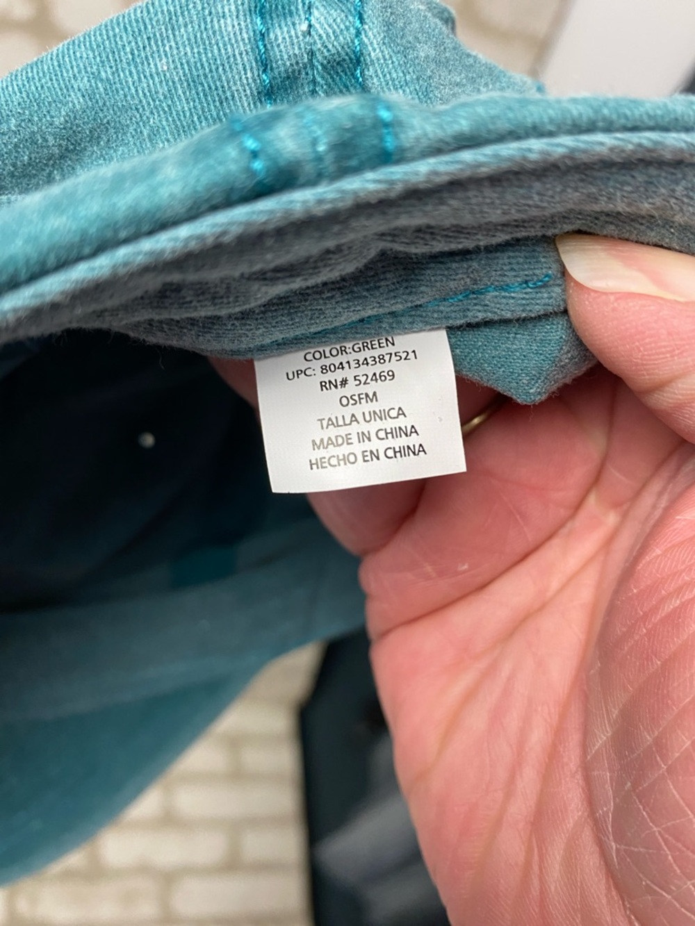Washed Teal Baseball Cap - Picture 4 of 4